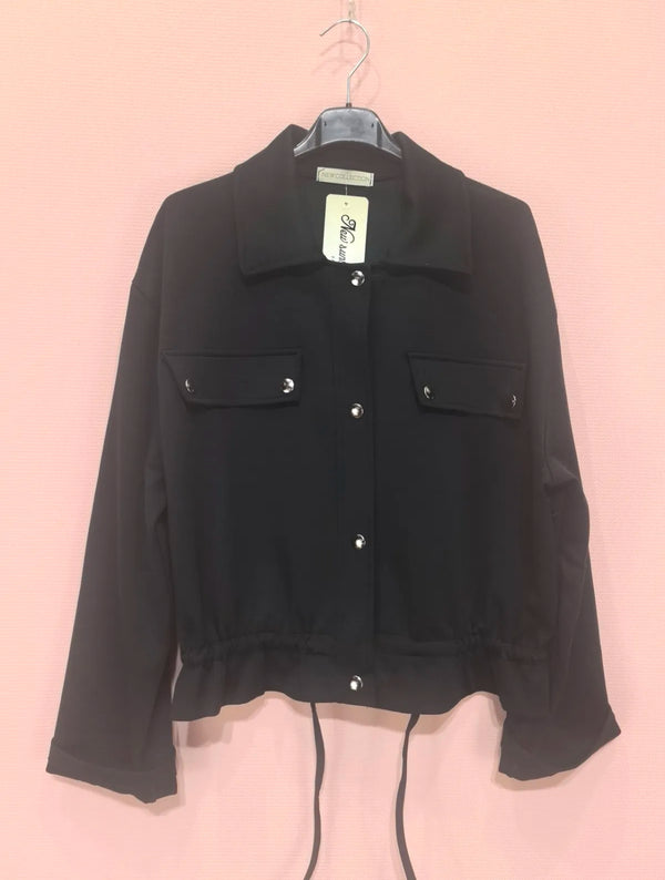 Emma - Black  Pocket Lightweight Jacket