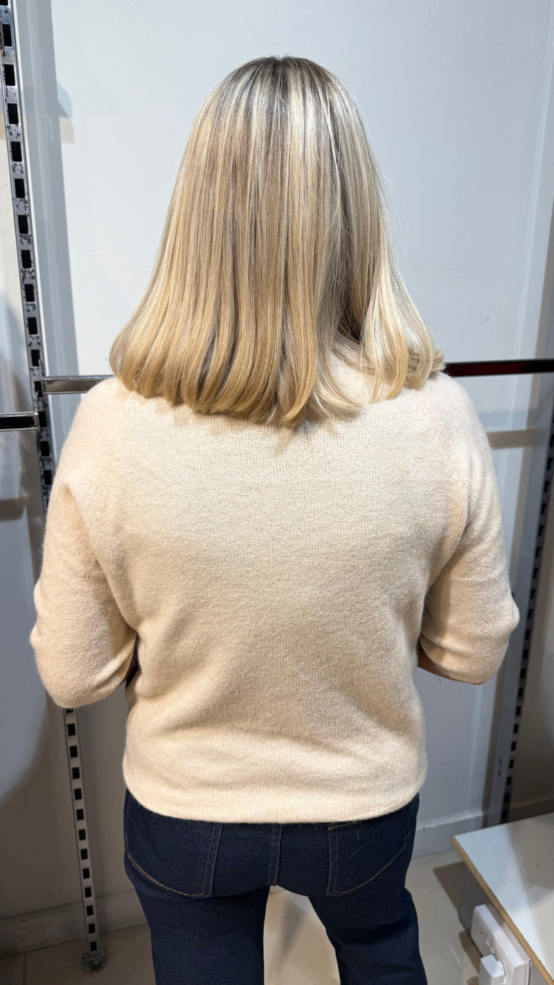 Darren - Beige Round Neck Soft knit jumper