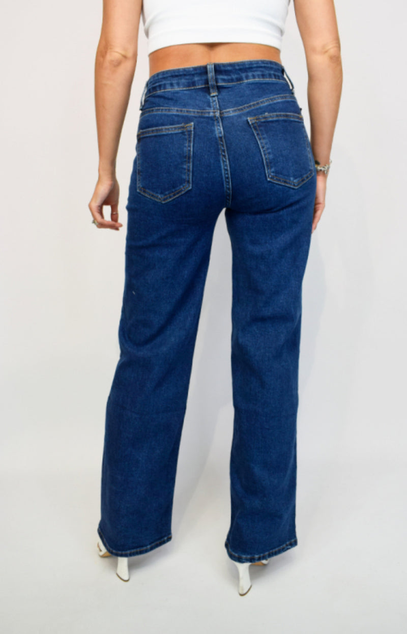 Ava - Indigo Pocket Wide Leg Denims