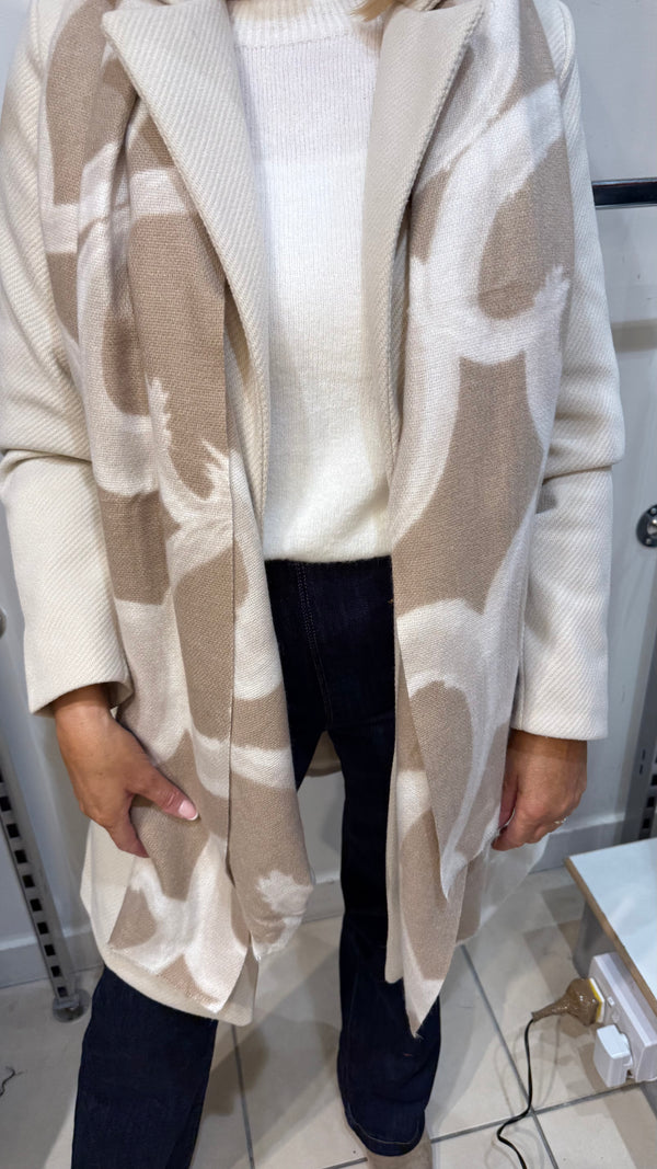 Sadie - Beige/Cream Heart Scarf