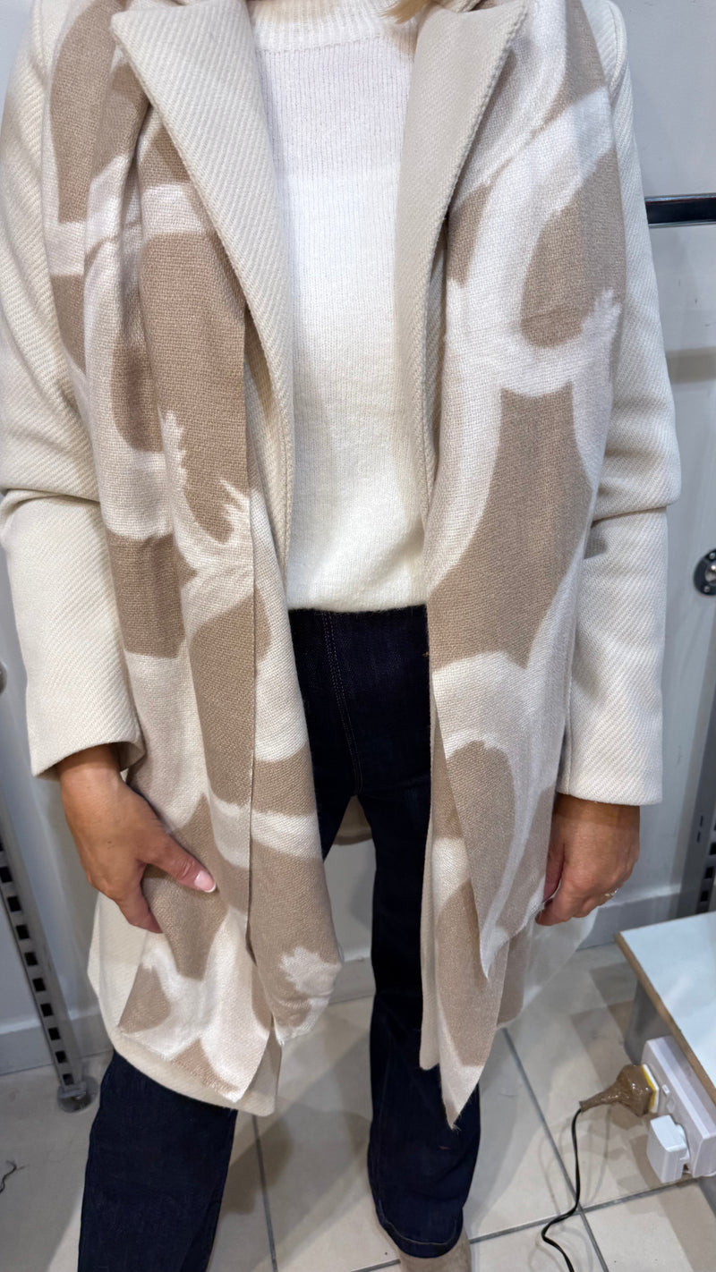 Sadie - Beige/Cream Heart Scarf