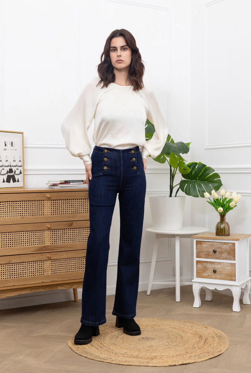 Jack - Indigo Denim Button Stretch Jeans