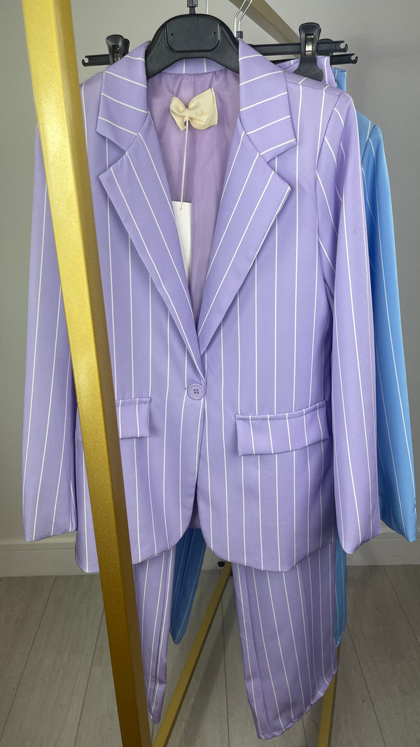 Harry - Lilac Pinstripe Trouser Suit