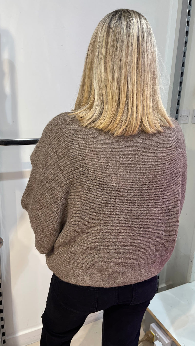 Emer - Mocha Diagonal Knit