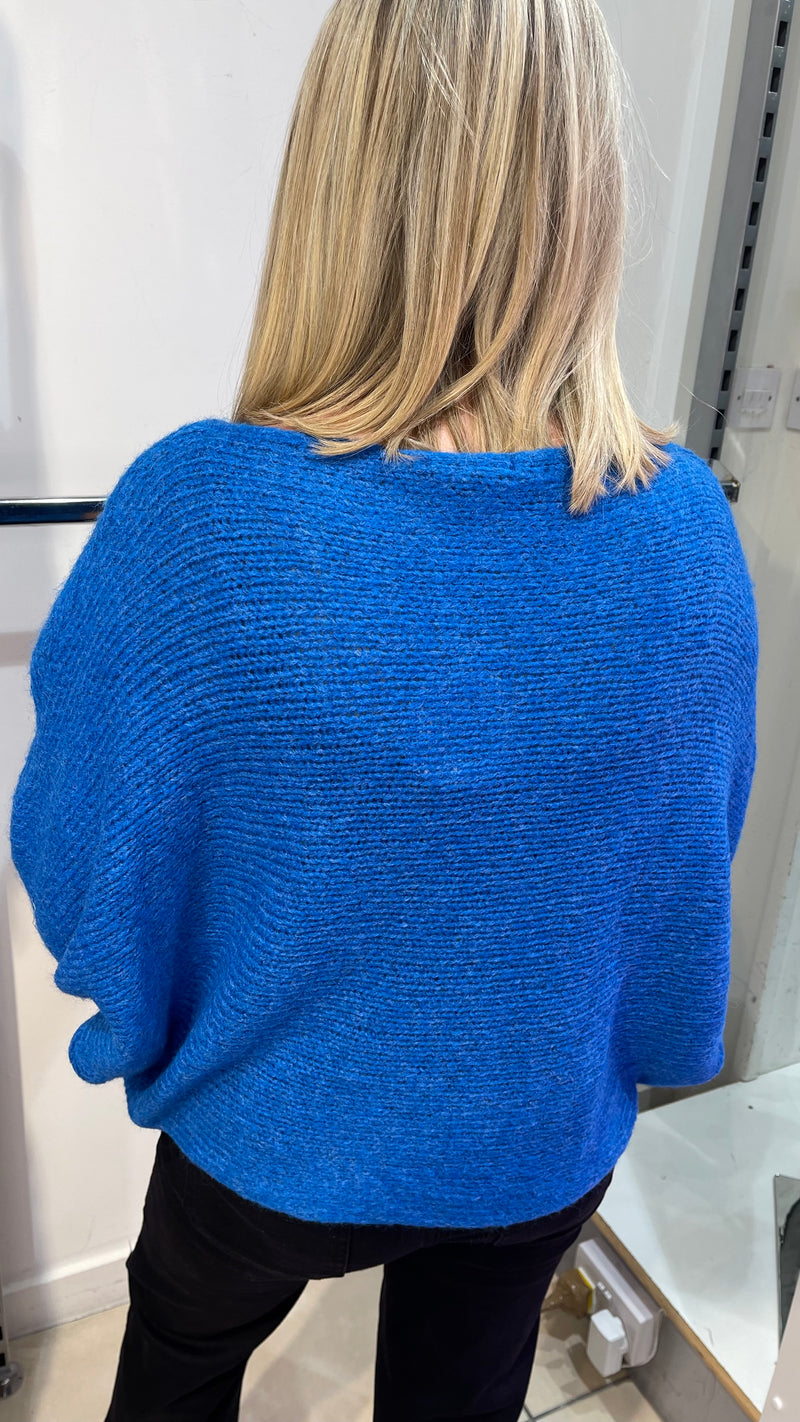 Emer - Blue Diagonal Knit
