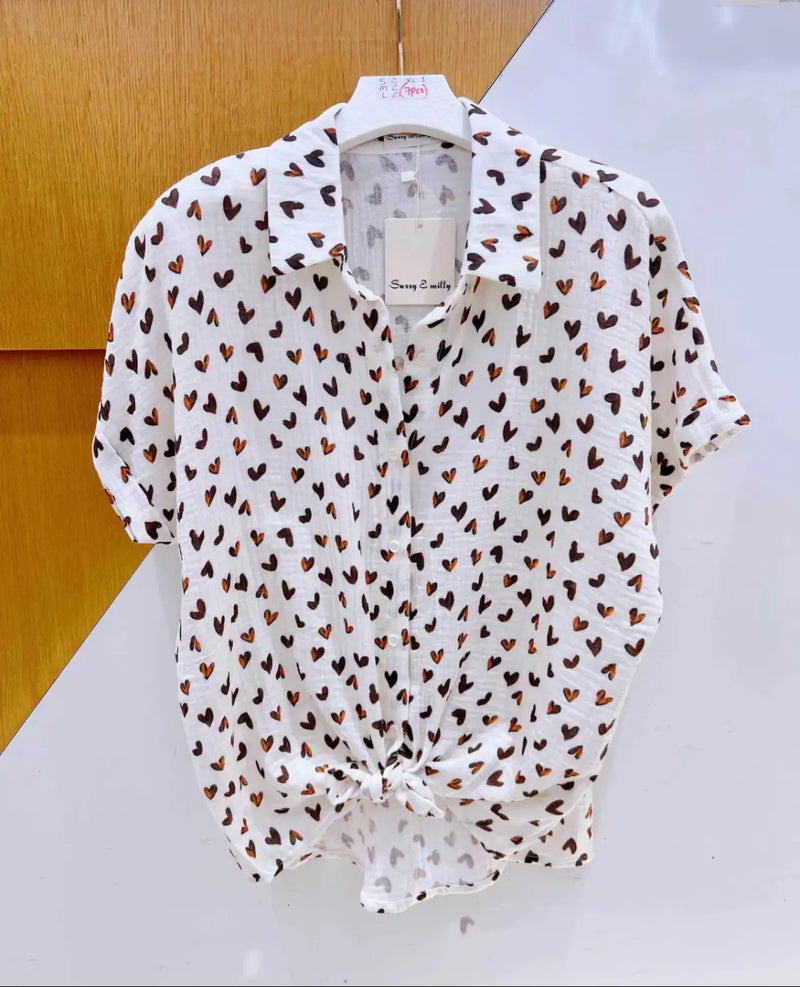 Kay - Chocolate Heart Cotton Top