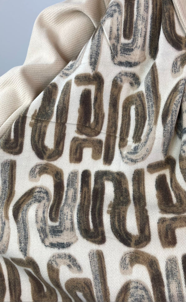 Benny - Beige/Brown   Print Winter scarf