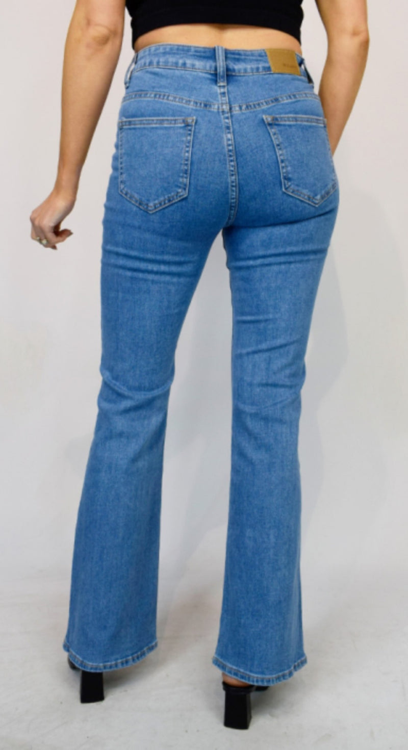 Jade - Blue Stretch Pocket Bootcut Denims