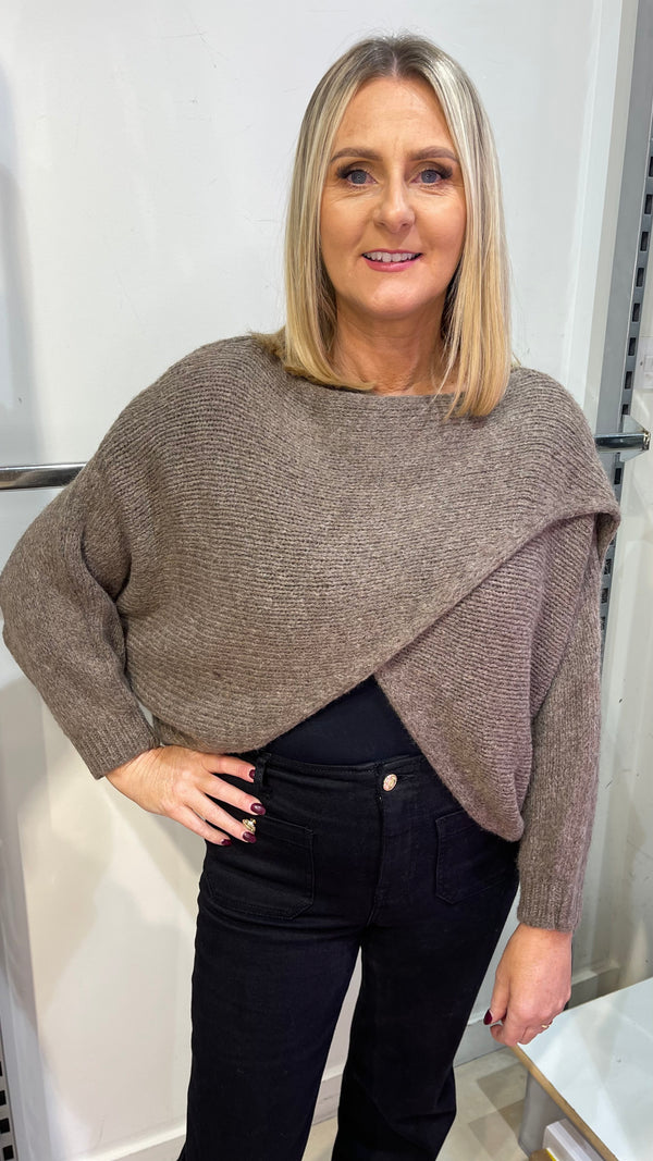 Emer - Mocha Diagonal Knit