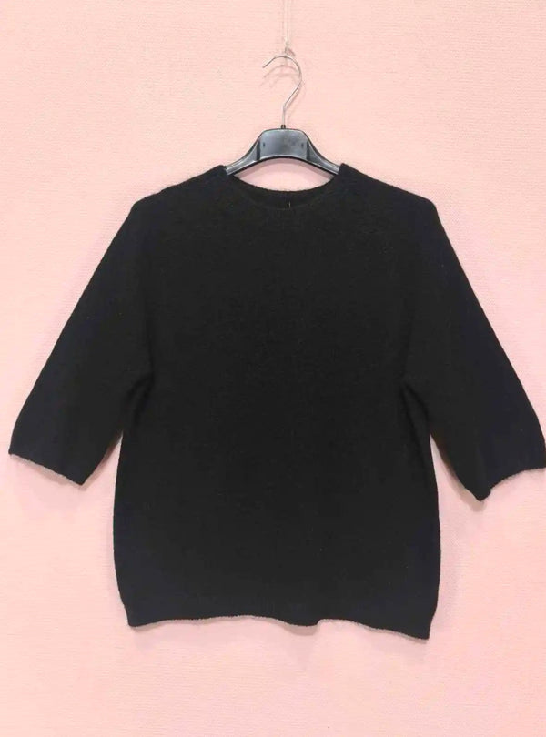 Darren - Black Round Neck Soft knit jumper
