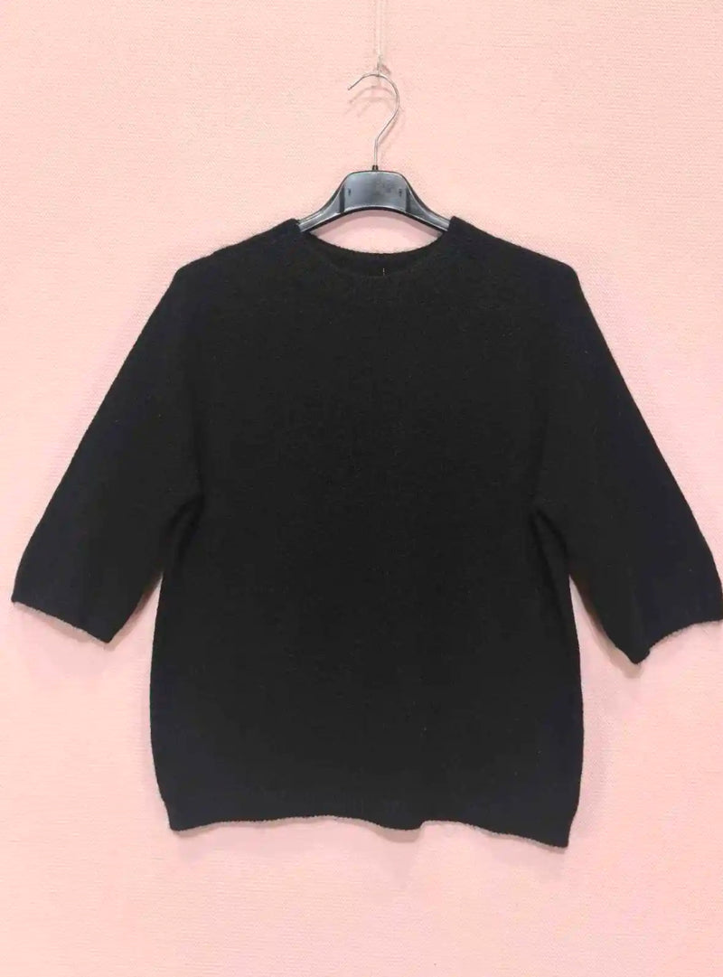 Darren - Black Round Neck Soft knit jumper