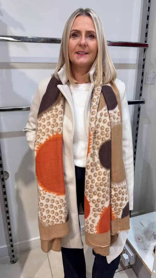 Rio - Brown/Camel  Multi Circle Winter Scarf