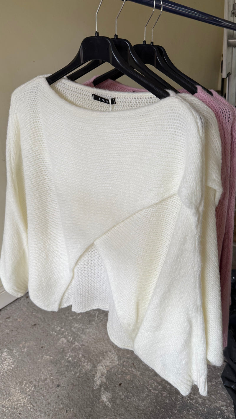Emer - Cream Diagonal Knit