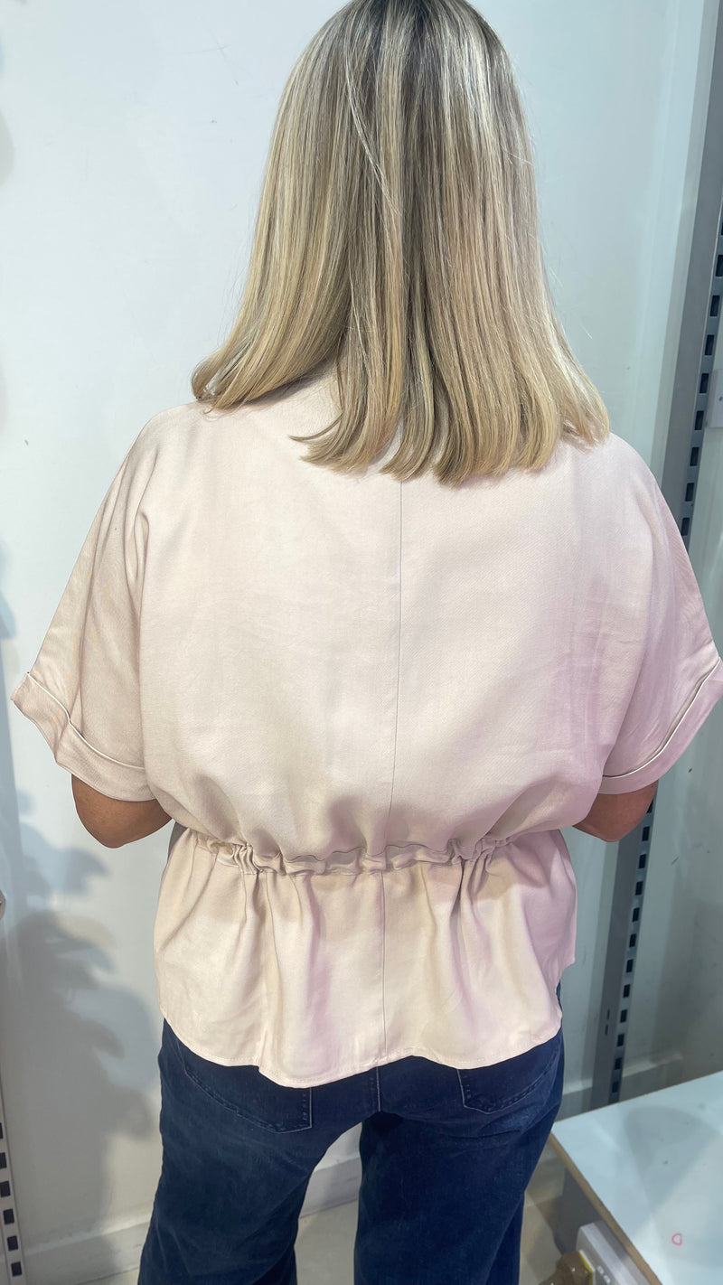 Mandy - Beige Zip Pocket Lightweight Jacket