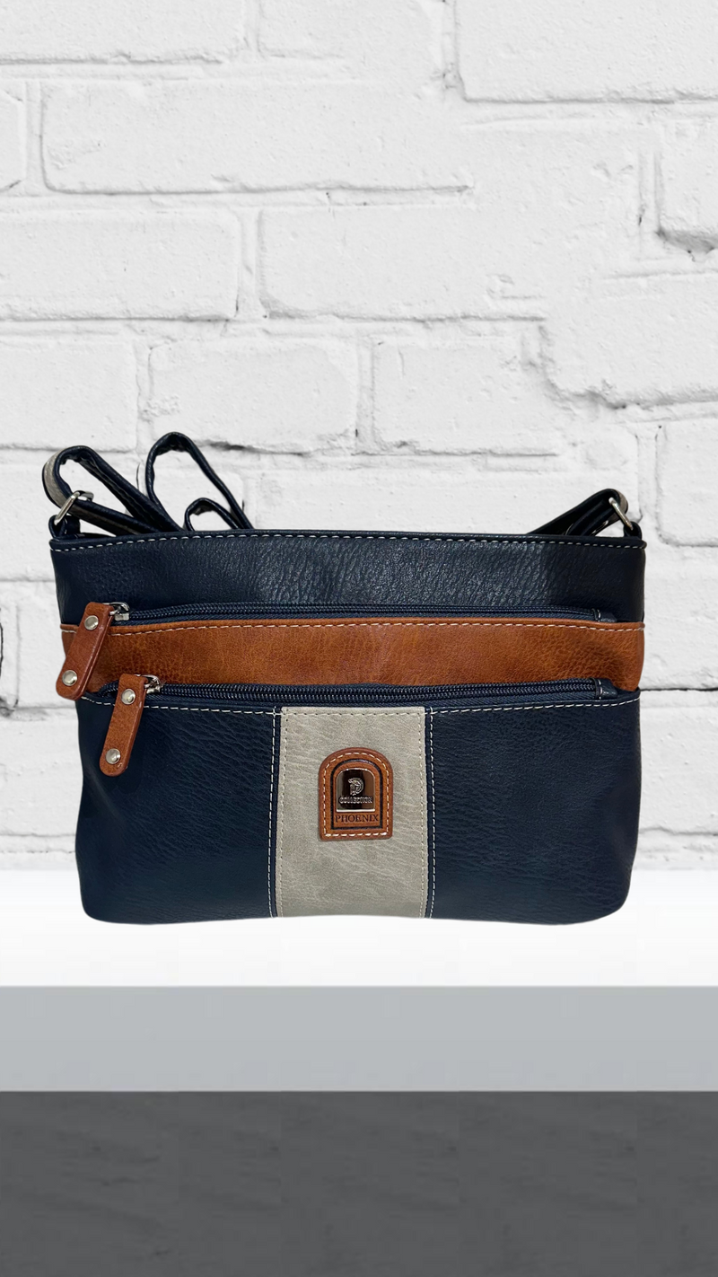 Allie - Navy/Stone  Two Tone Bag