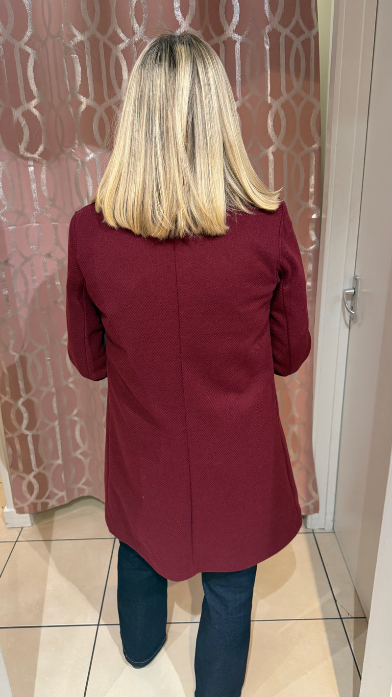 Bonnie - wine Lined Winter Coat