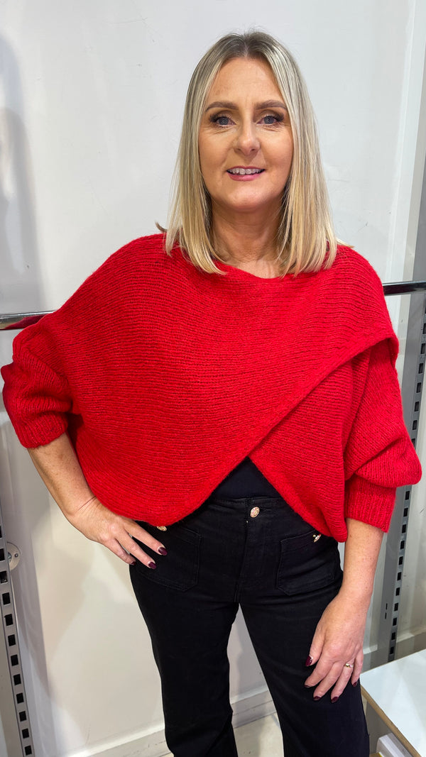 Emer - Red Diagonal Knit