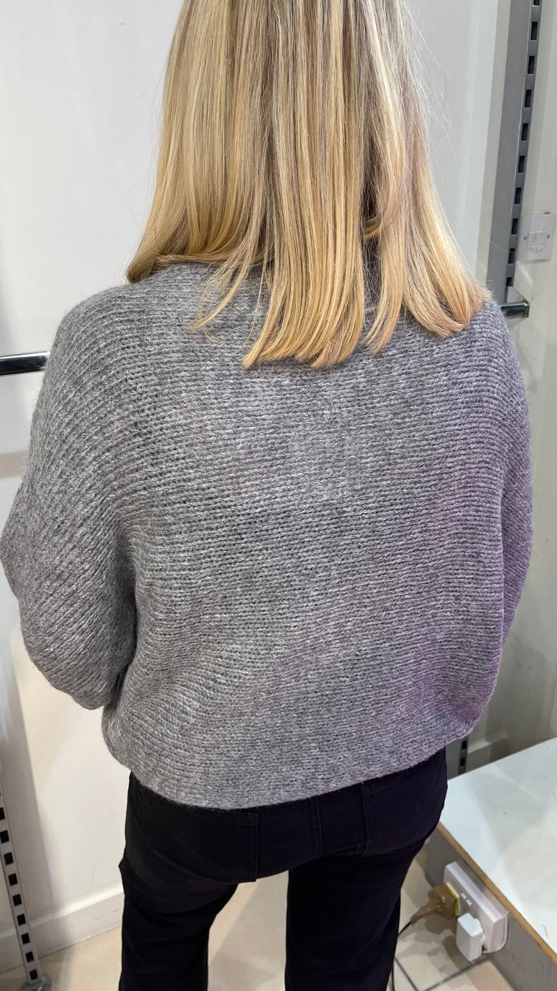 Emer - Grey Diagonal Knit