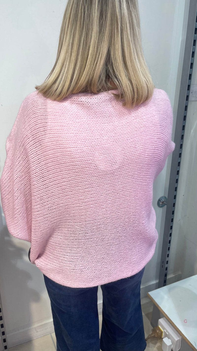 Emer - Soft Pink Diagonal Knit