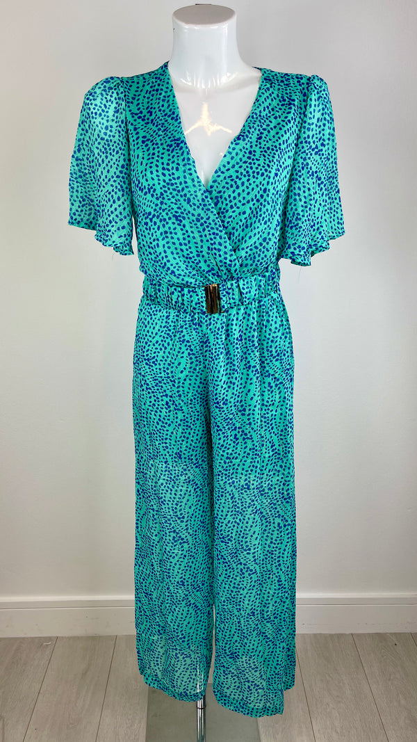 Chris - Tiffany Green/ Blue Print Jumpsuit