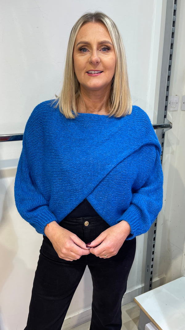 Emer - Blue Diagonal Knit