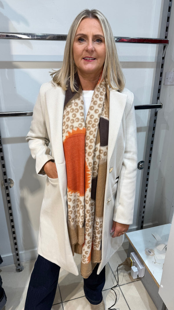 Lauren - PREORDER Herringbone Lined Coat beige