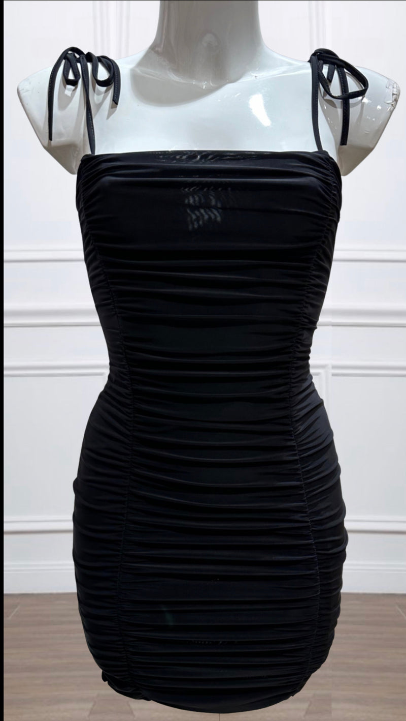 Faye - Black Ruched Bodycon Dress