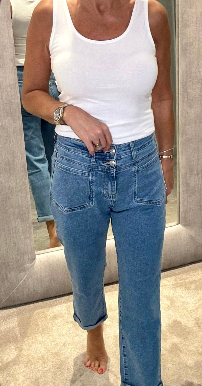 Orla - Silver Double Pocket Mom Jean