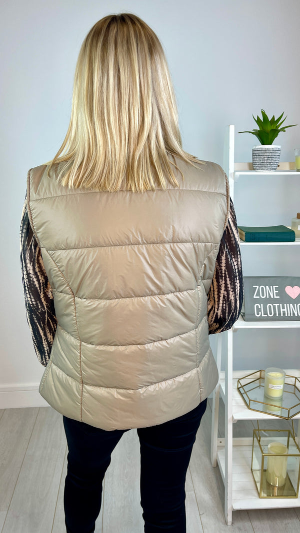 Ava - Taupe Zipped Gilet