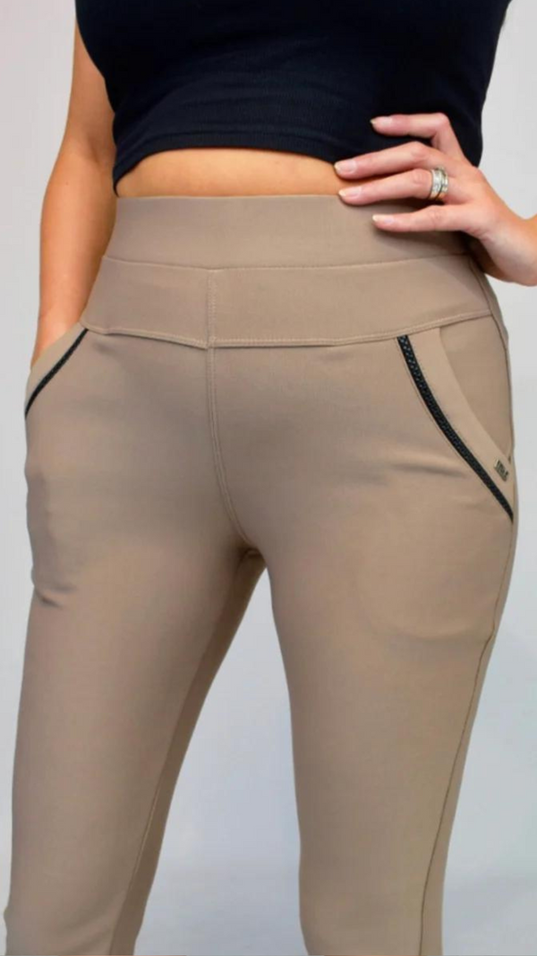 Ruth - Taupe High Waist Leggings