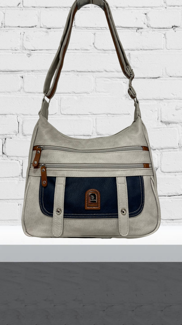 Kate - Stone/Navy Two Tone Bag