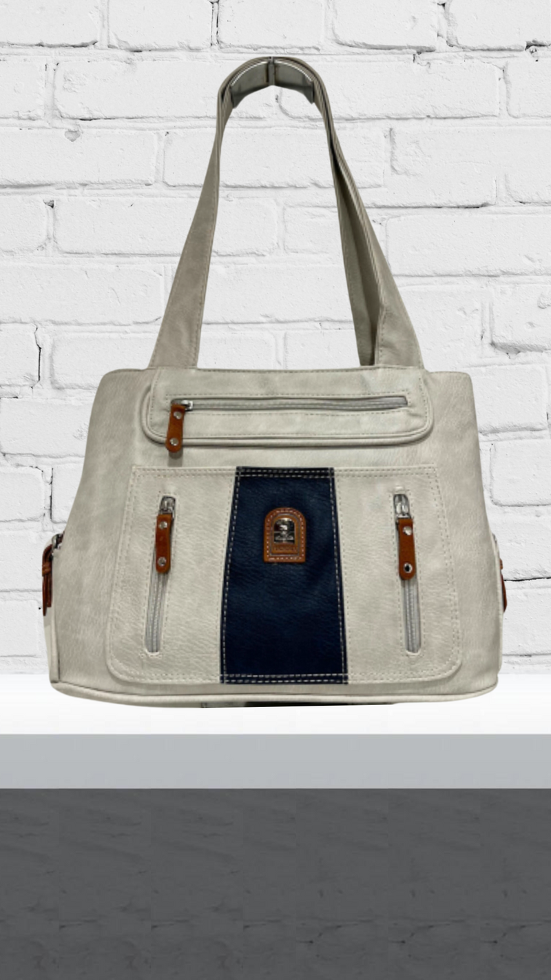 Leni Stone Navy Front Pouch Bag Zone Clothing