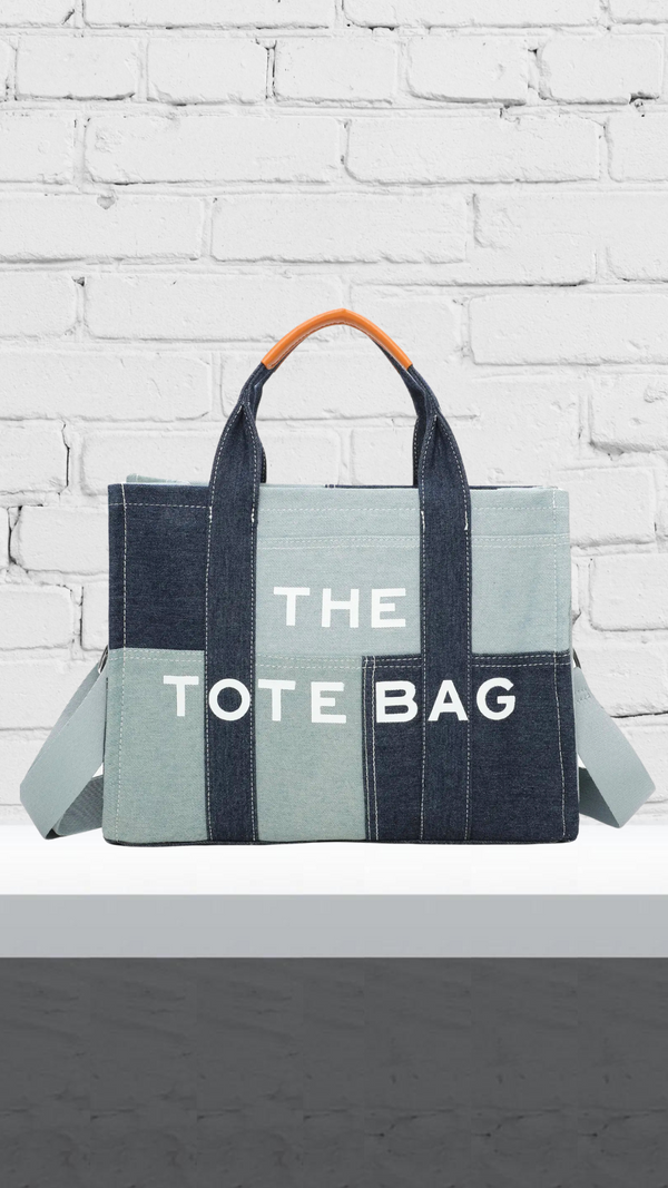 Kate - Denim Two Tone Tote Bag