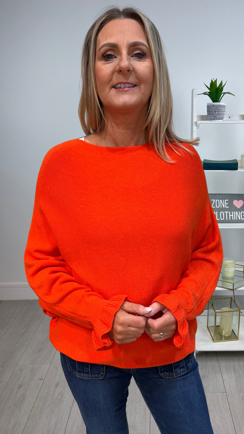 Angel - Orange Batwing Soft Knit Jumper