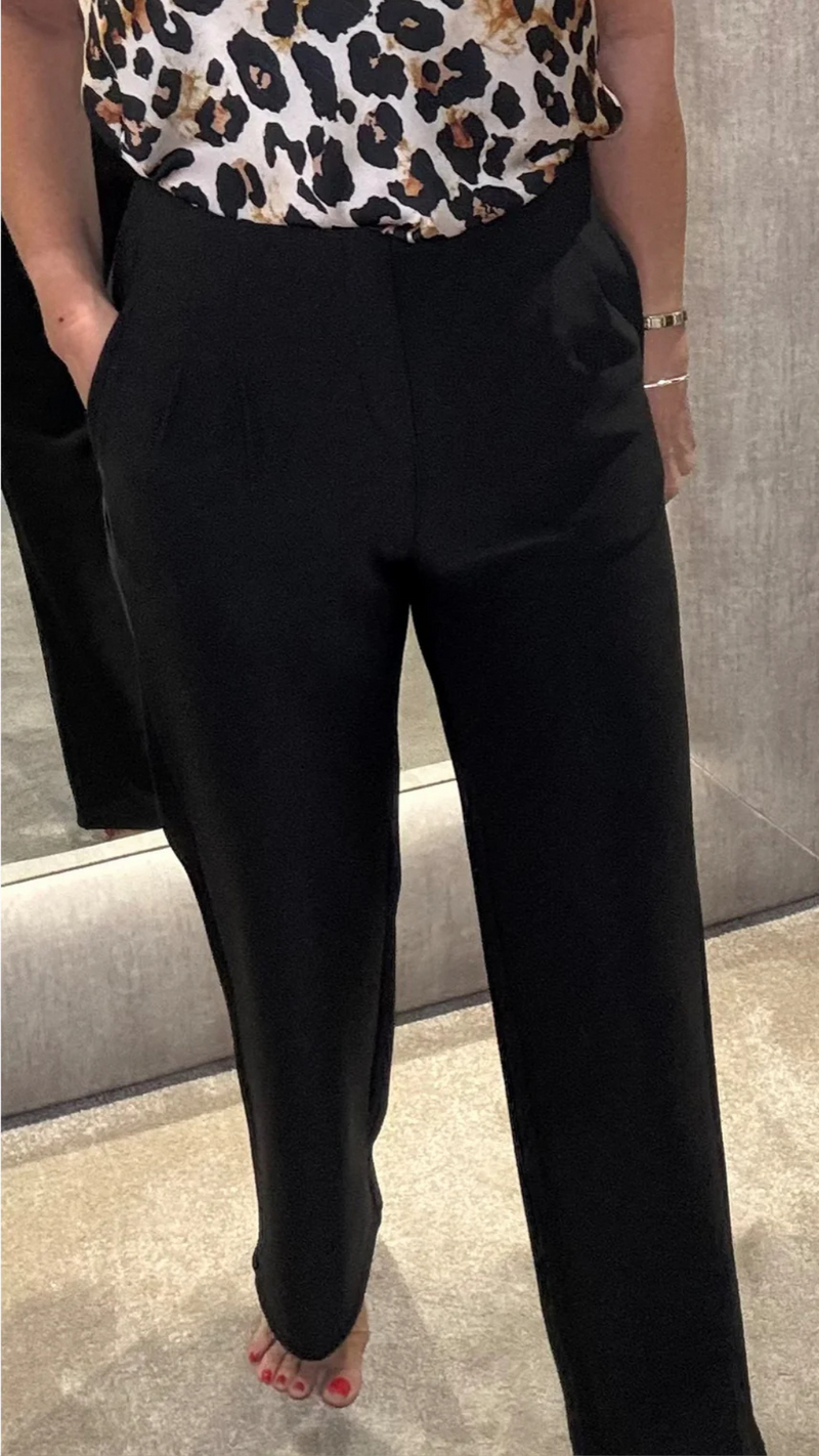 Poppy - Black Stretch Flare Trouser