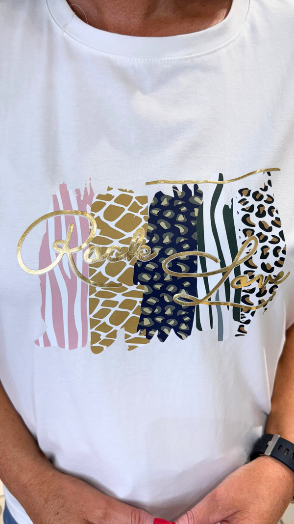 FiFi -  Multi Print Graphic Print T-Shirt white