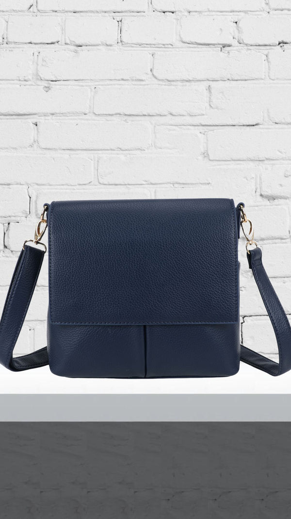 Hailey - Soft Front Flap Side Bag Navy