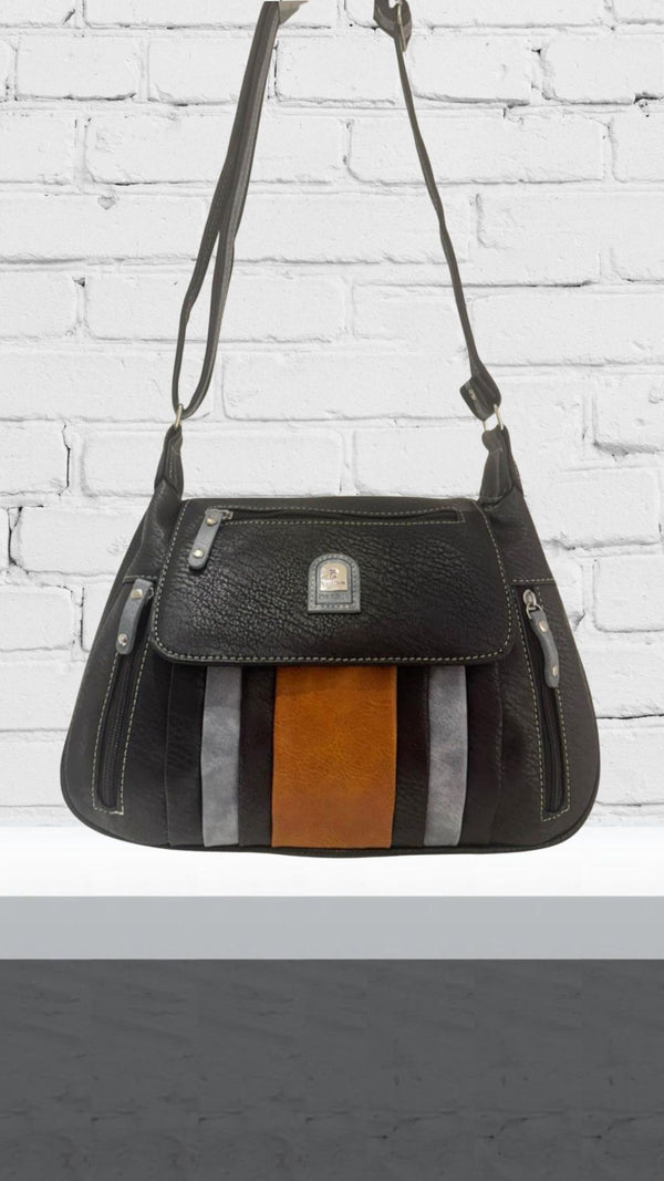 Bella - Denim Black/Tan Two Tone Bag