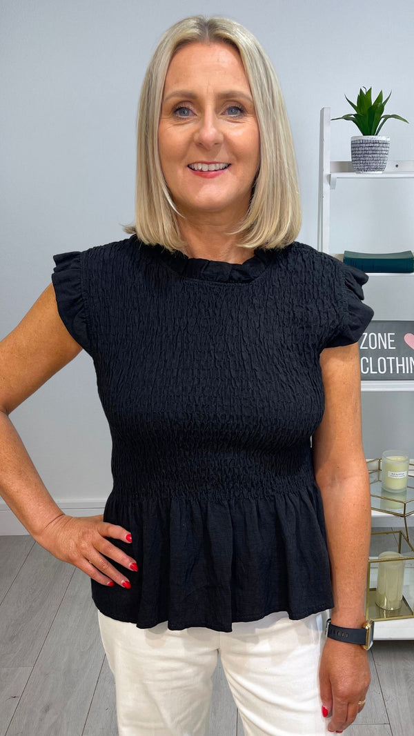 Texas - Black Sheered Top