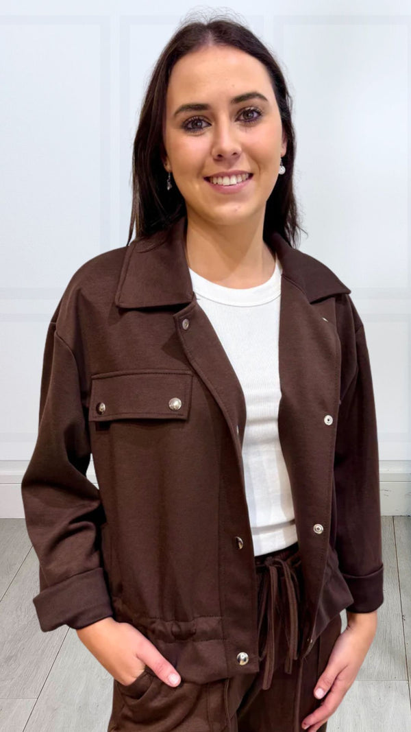 Emma - Brown Pocket Lightweight Jacket