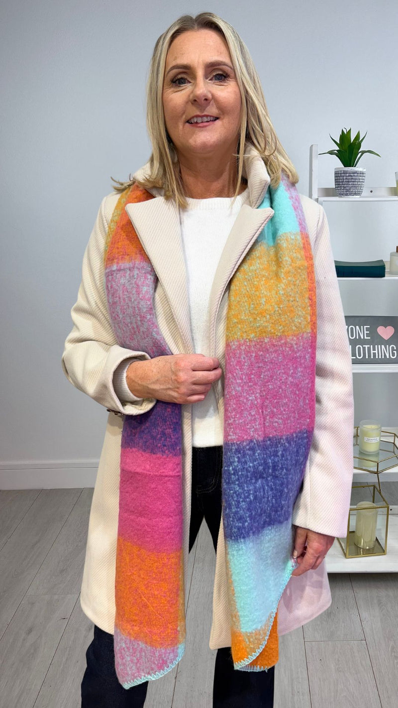 Jenny - Multi colour Check Winter Scarf