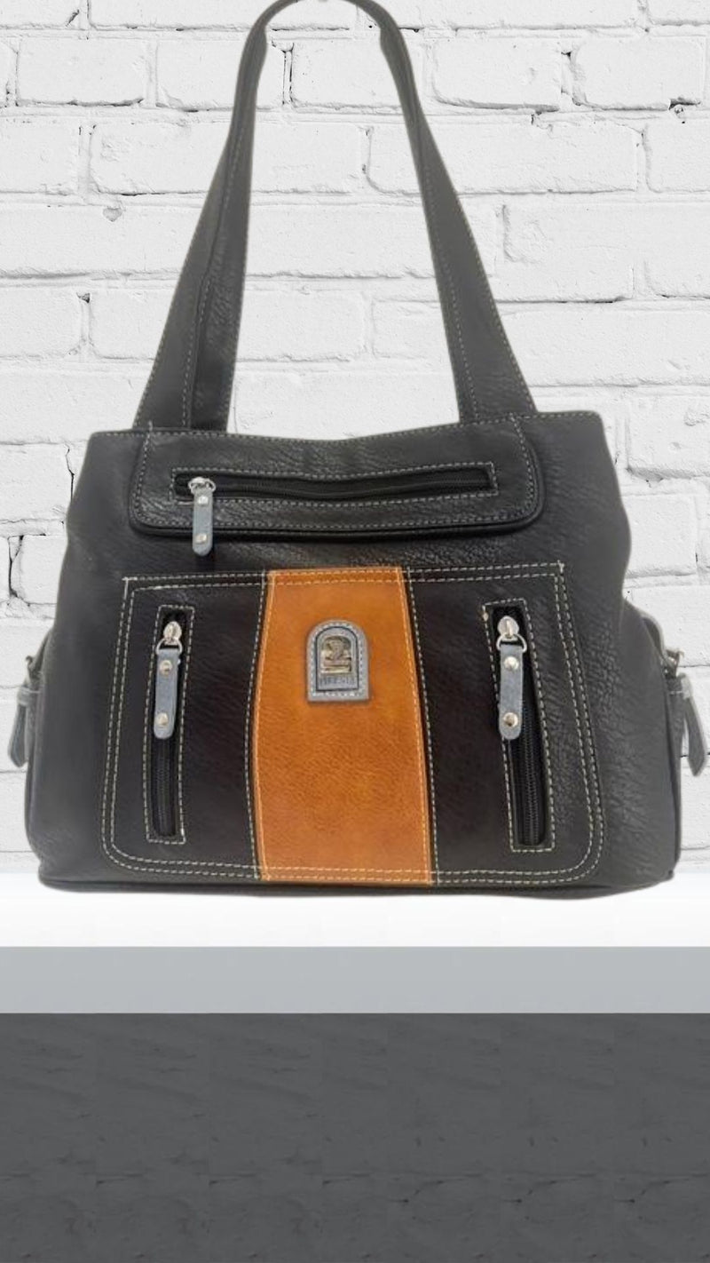 Leni - Black/Tan Front Pouch Bag