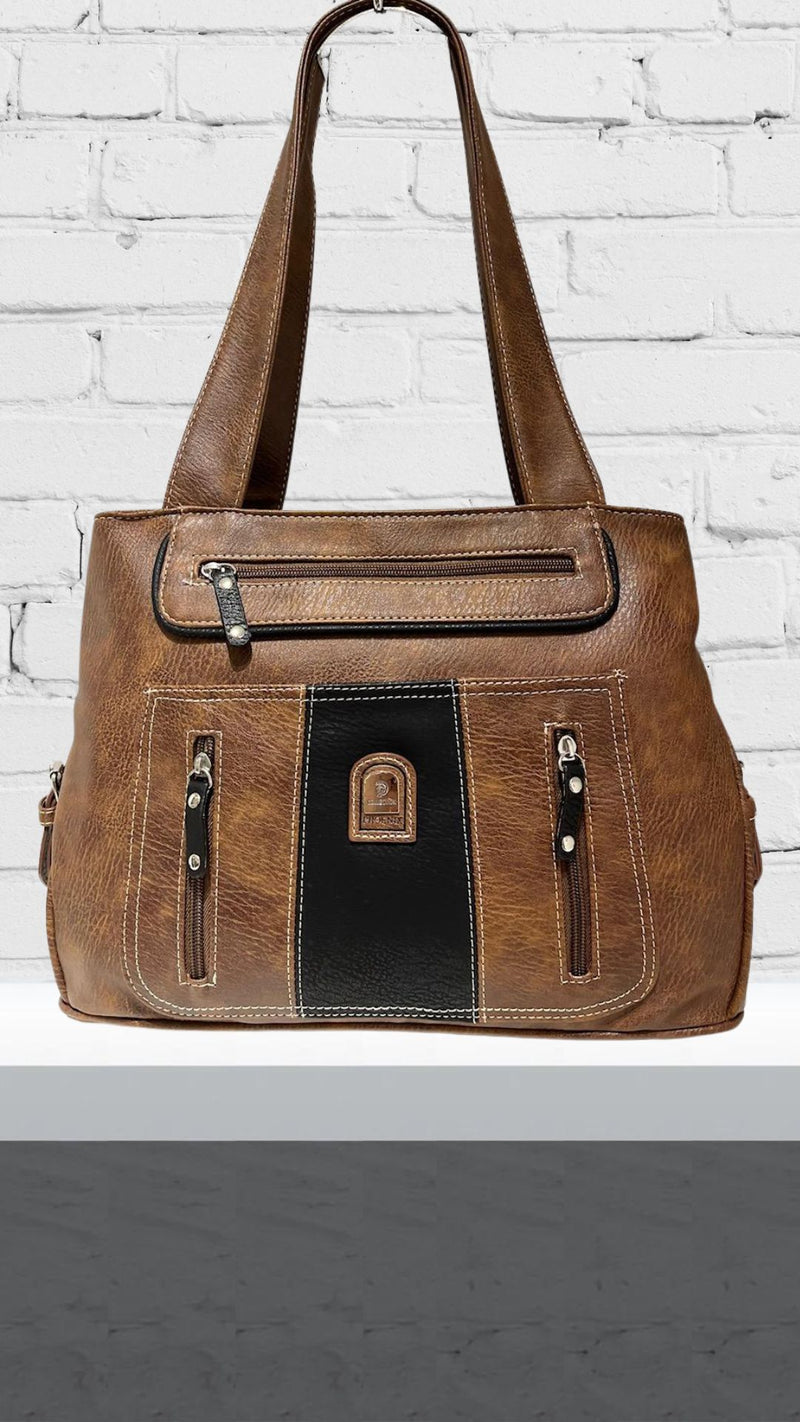 Leni - Brown/Black Front Pouch Bag