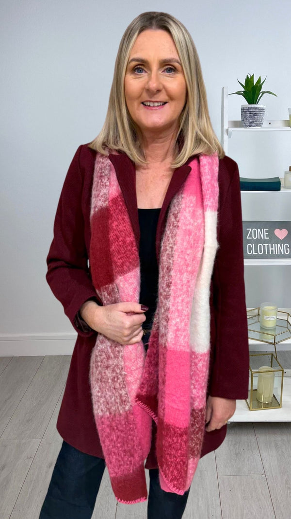 Bonnie - wine Lined Winter Coat