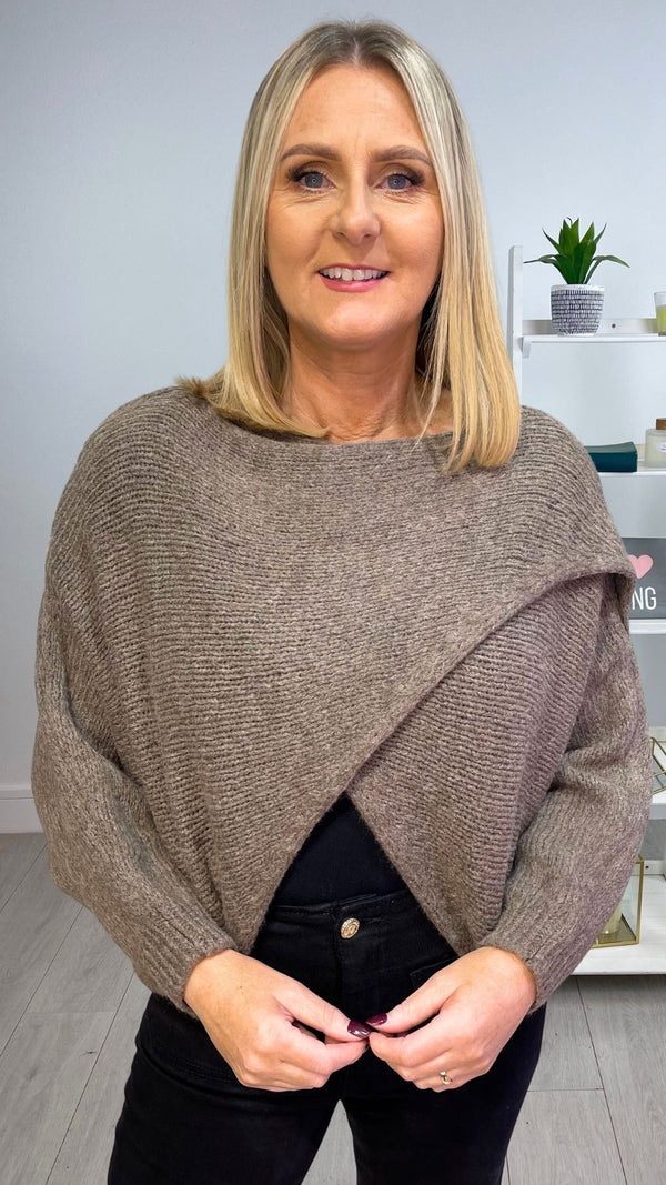 Emer - Mocha Diagonal Knit