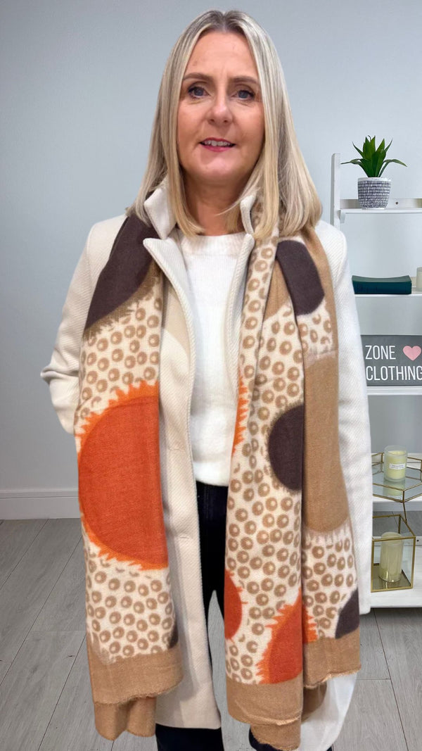 Rio - Brown/Camel  Multi Circle Winter Scarf