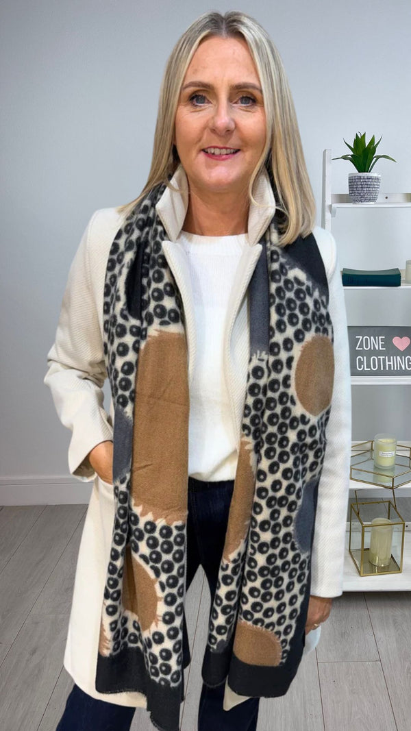 Rio - Black Multi Circle Winter Scarf