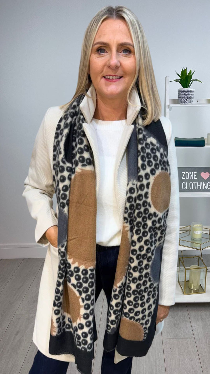 Rio - Black Multi Circle Winter Scarf