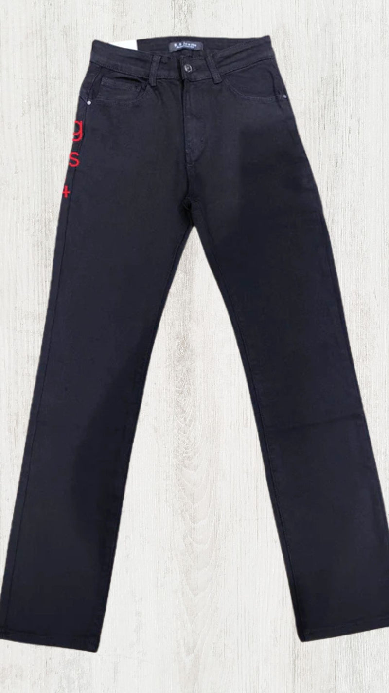 Kylie - Black Push Up Bum Straight Leg Denims