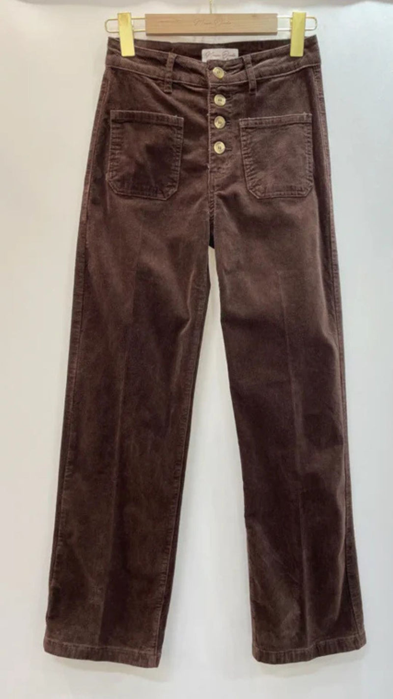 Logan - Brown Needle Corduroy Jeans